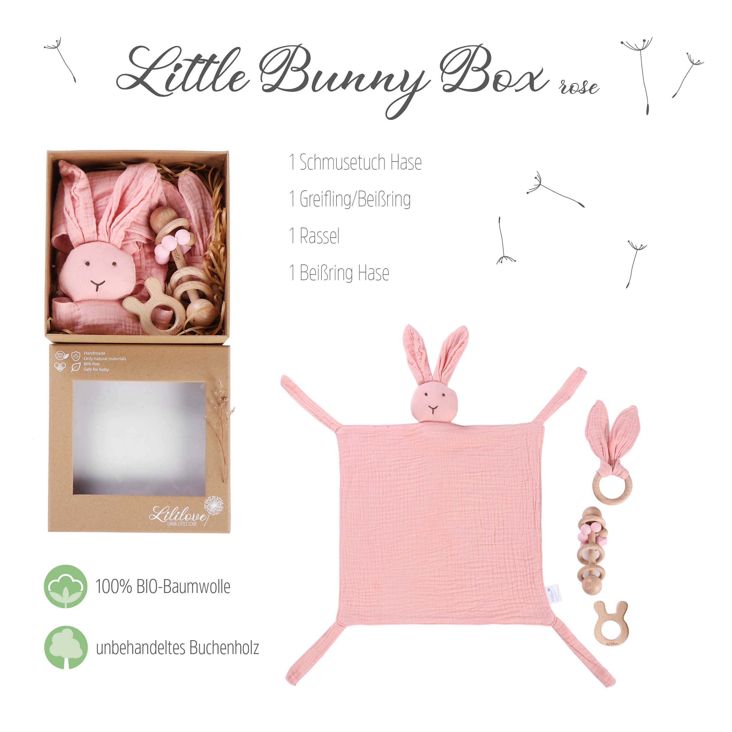 Geschenkset - Little Bunny Box - rose