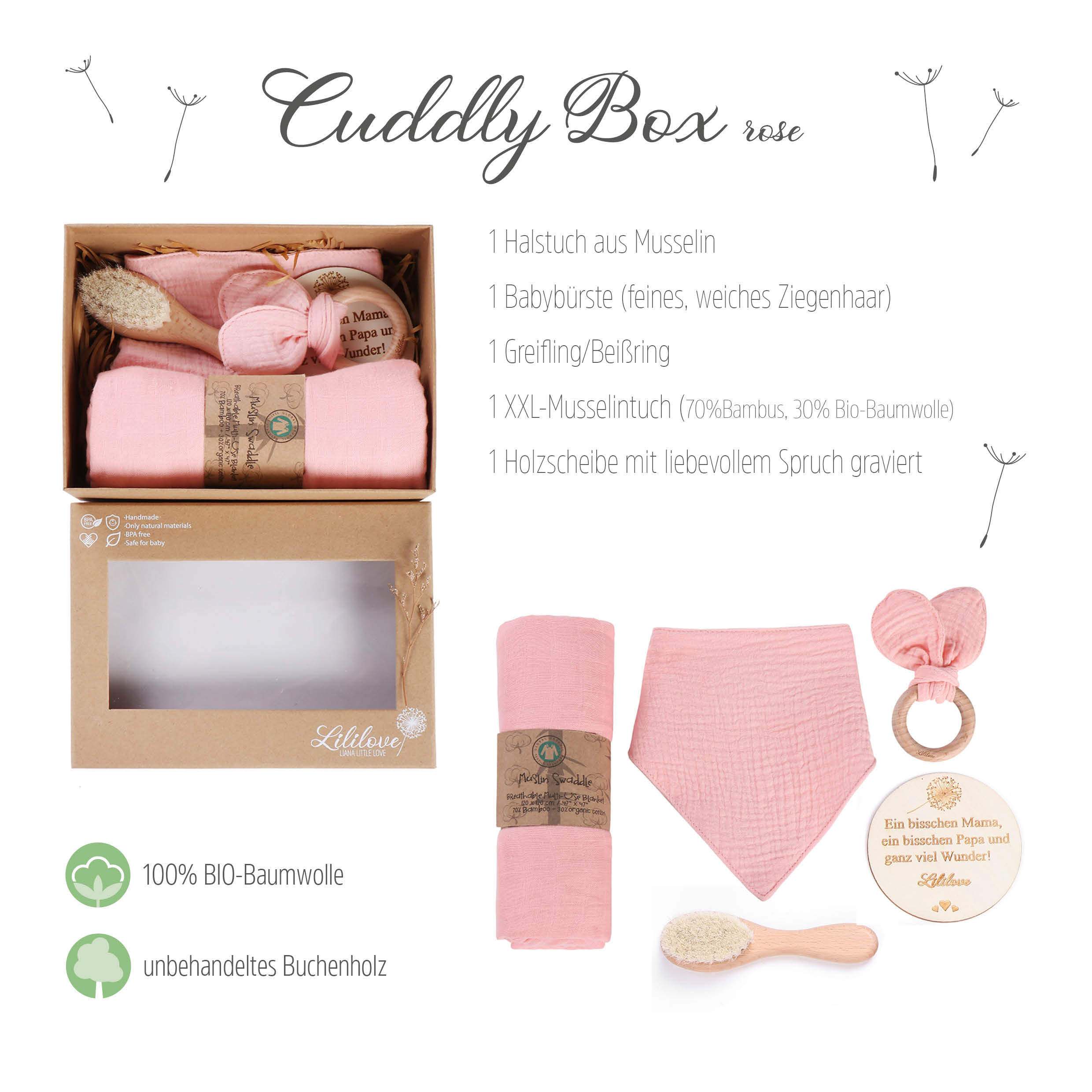 Geschenkset - Cuddly Box - rose