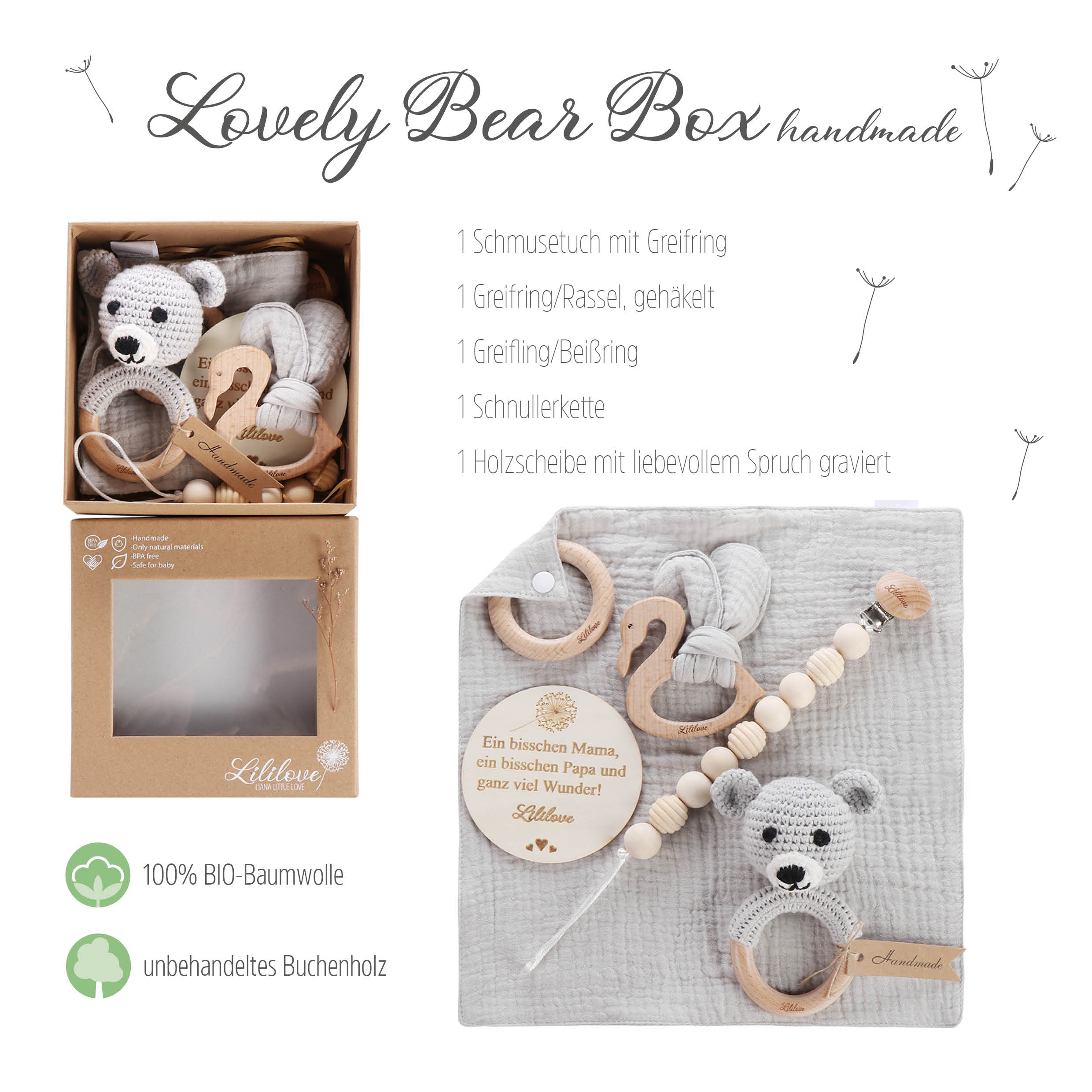 Geschenkset - Lovely Bear Box - handmade