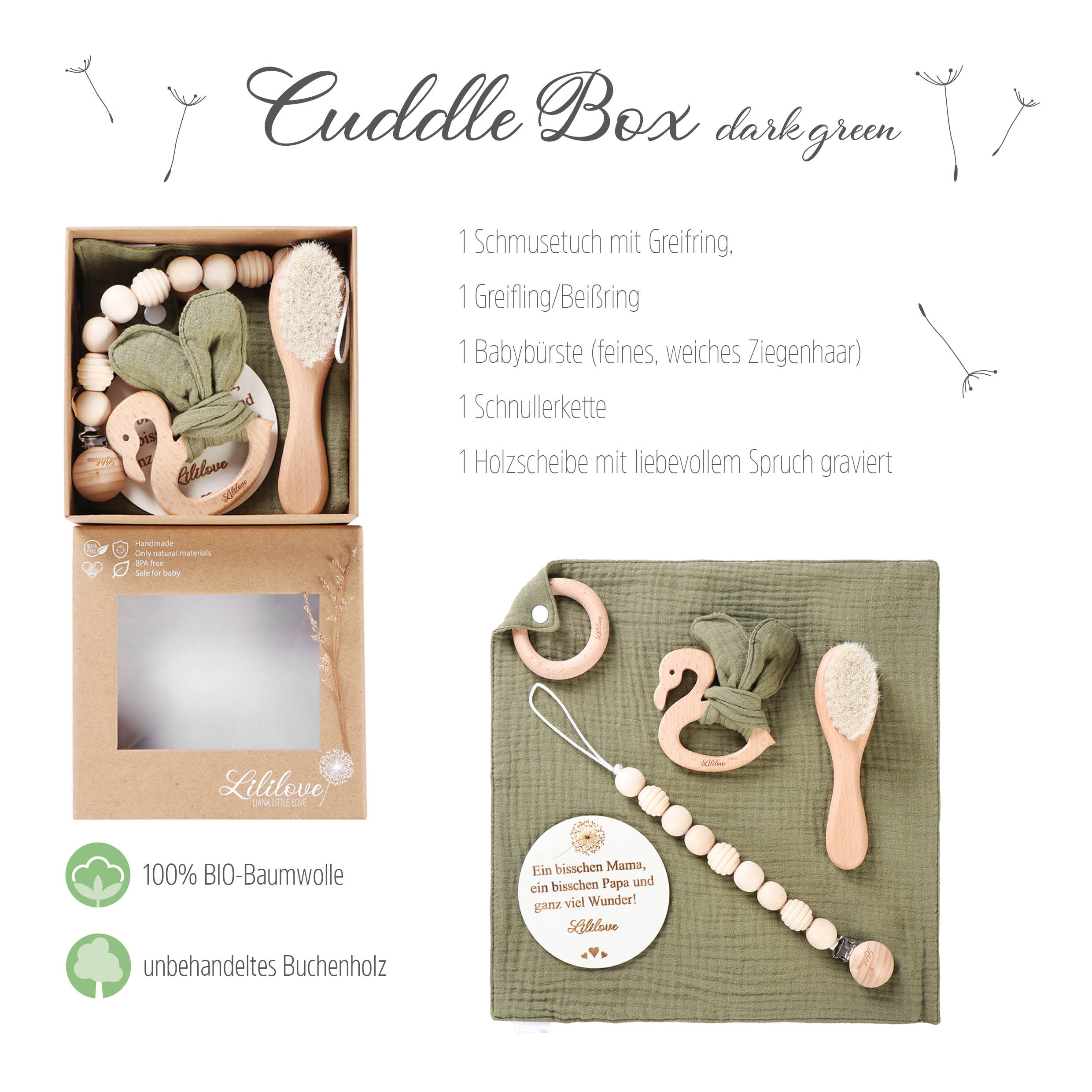 Geschenkset - Cuddle Box - dark green