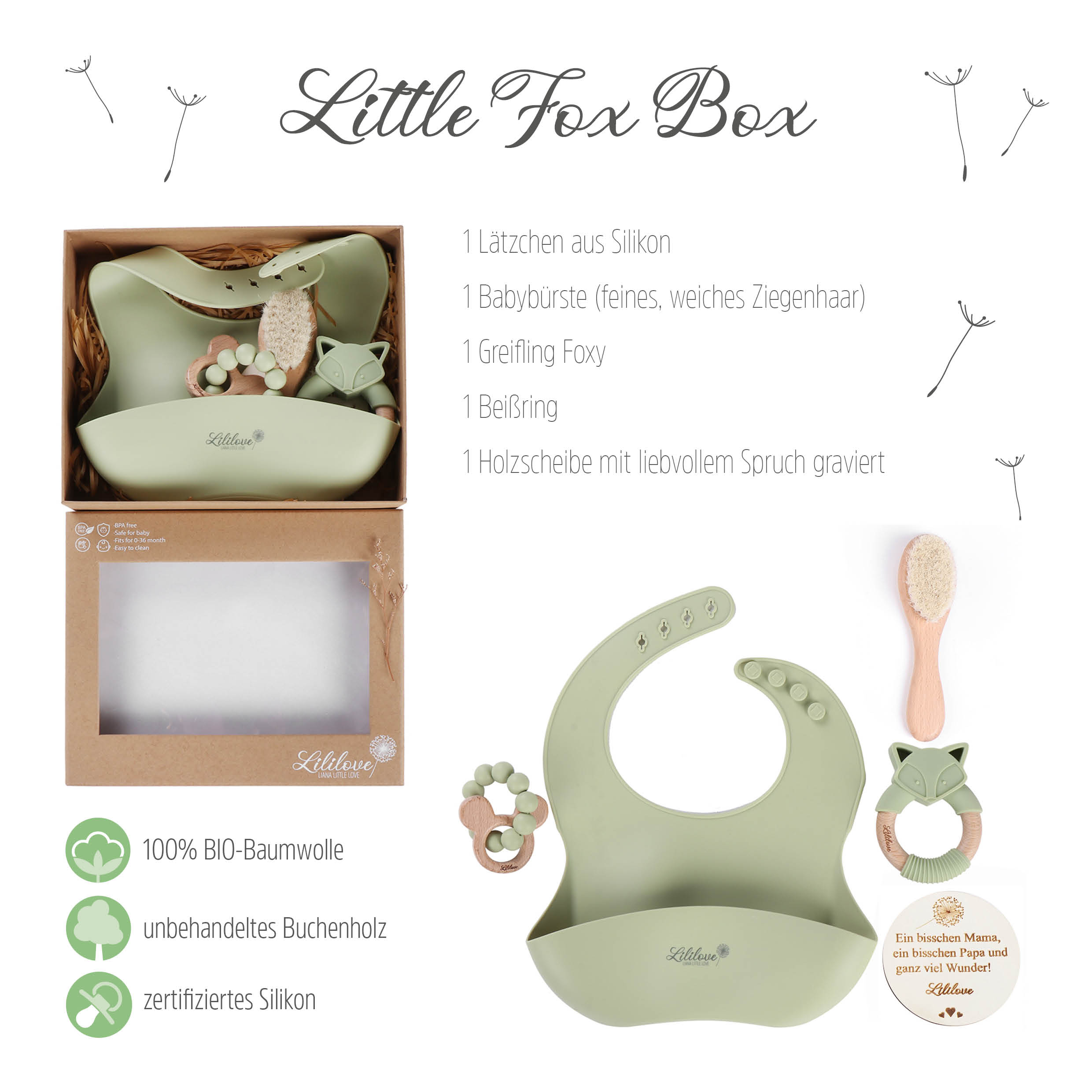 Geschenkset - Little Fox Box - green