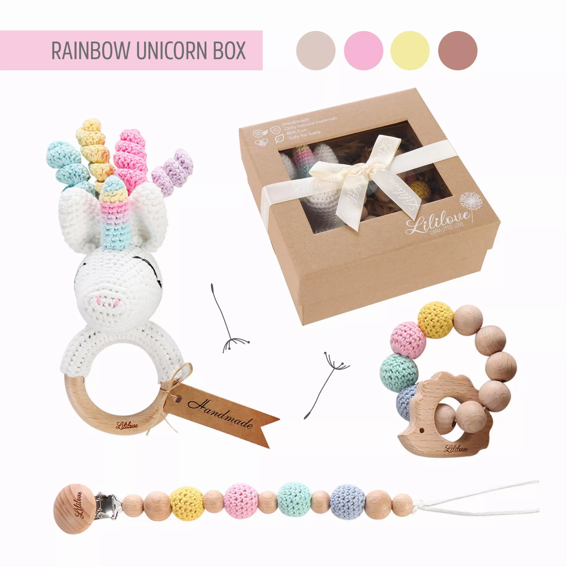 Geschenkset - Rainbow Unicorn Box - handmade