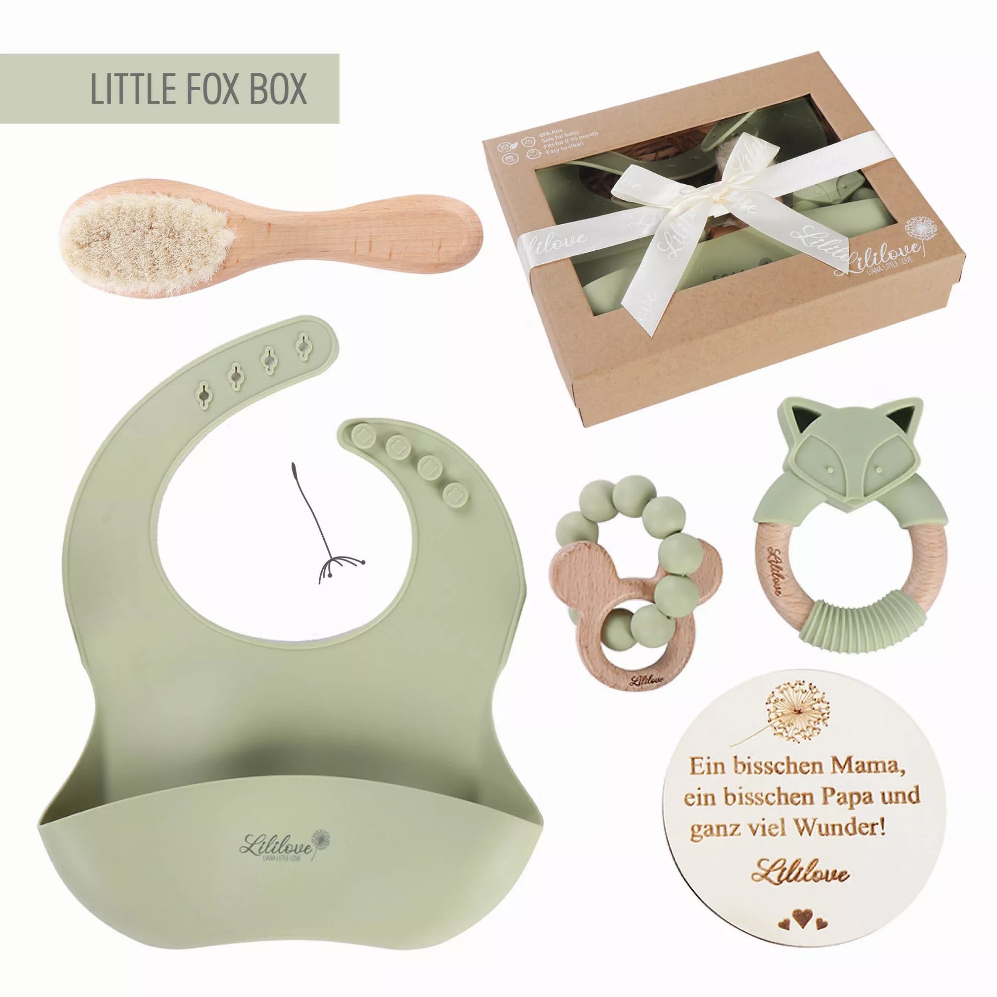 Geschenkset - Little Fox Box - green