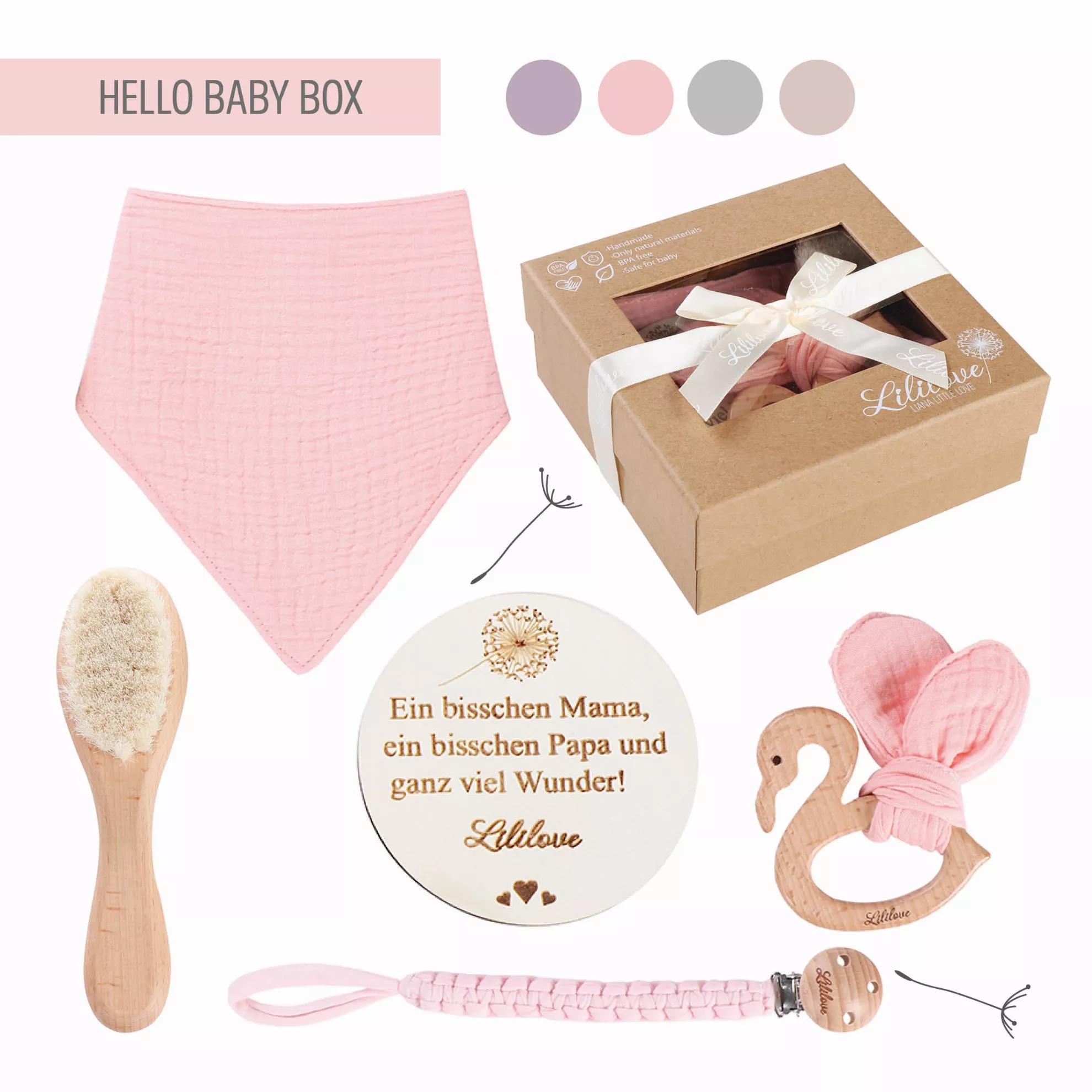 Geschenkset - Hello Baby Box - rose