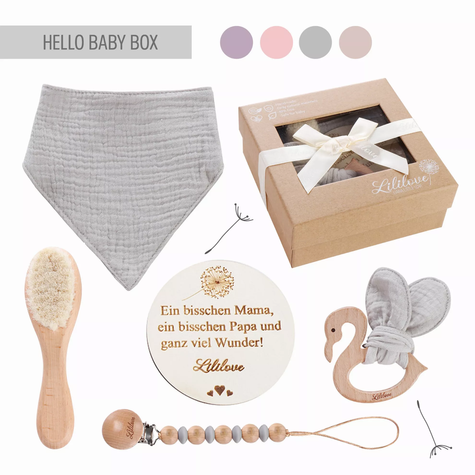 Geschenkset - Hello Baby Box - grey