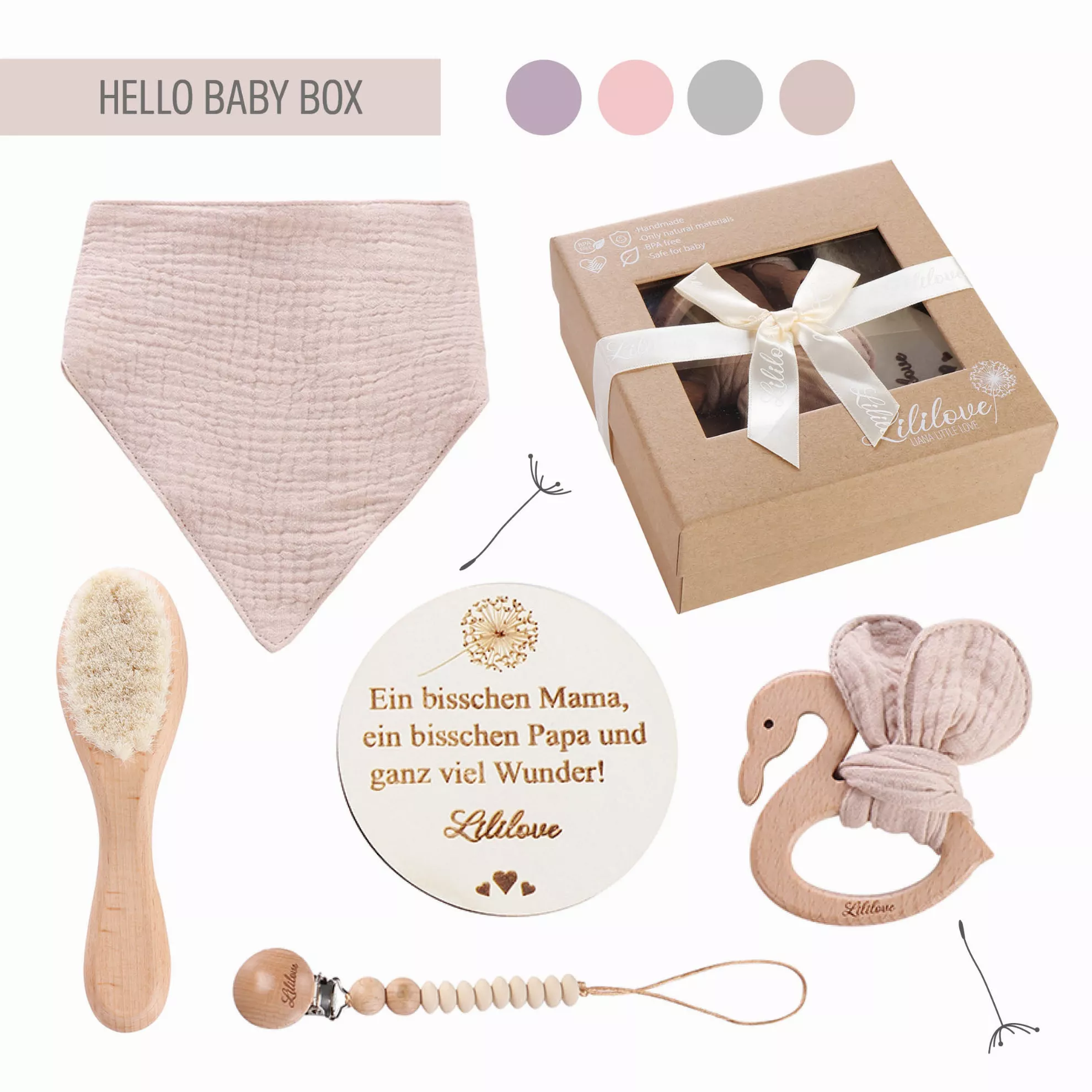 Geschenkset - Hello Baby Box - powder