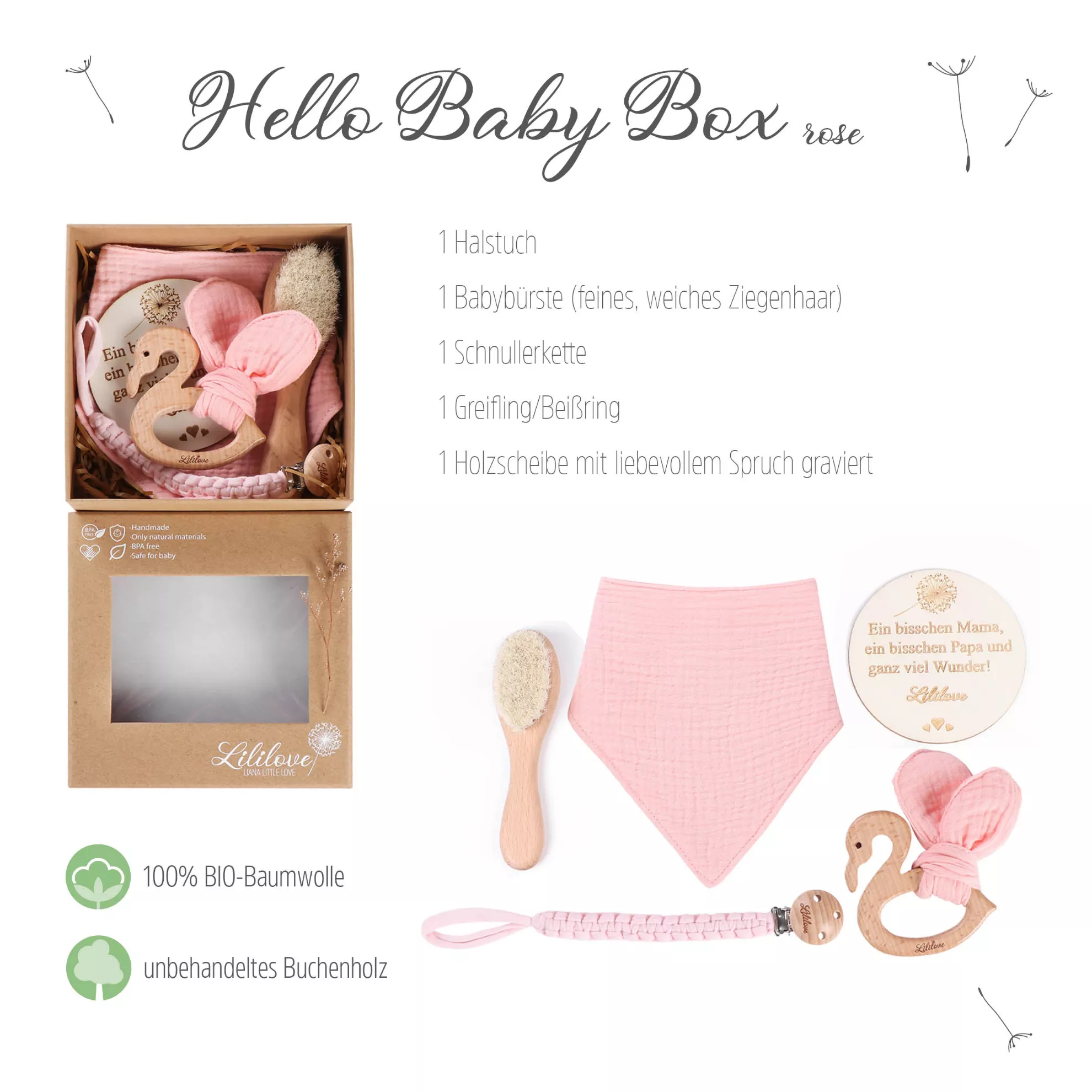 Geschenkset - Hello Baby Box - rose
