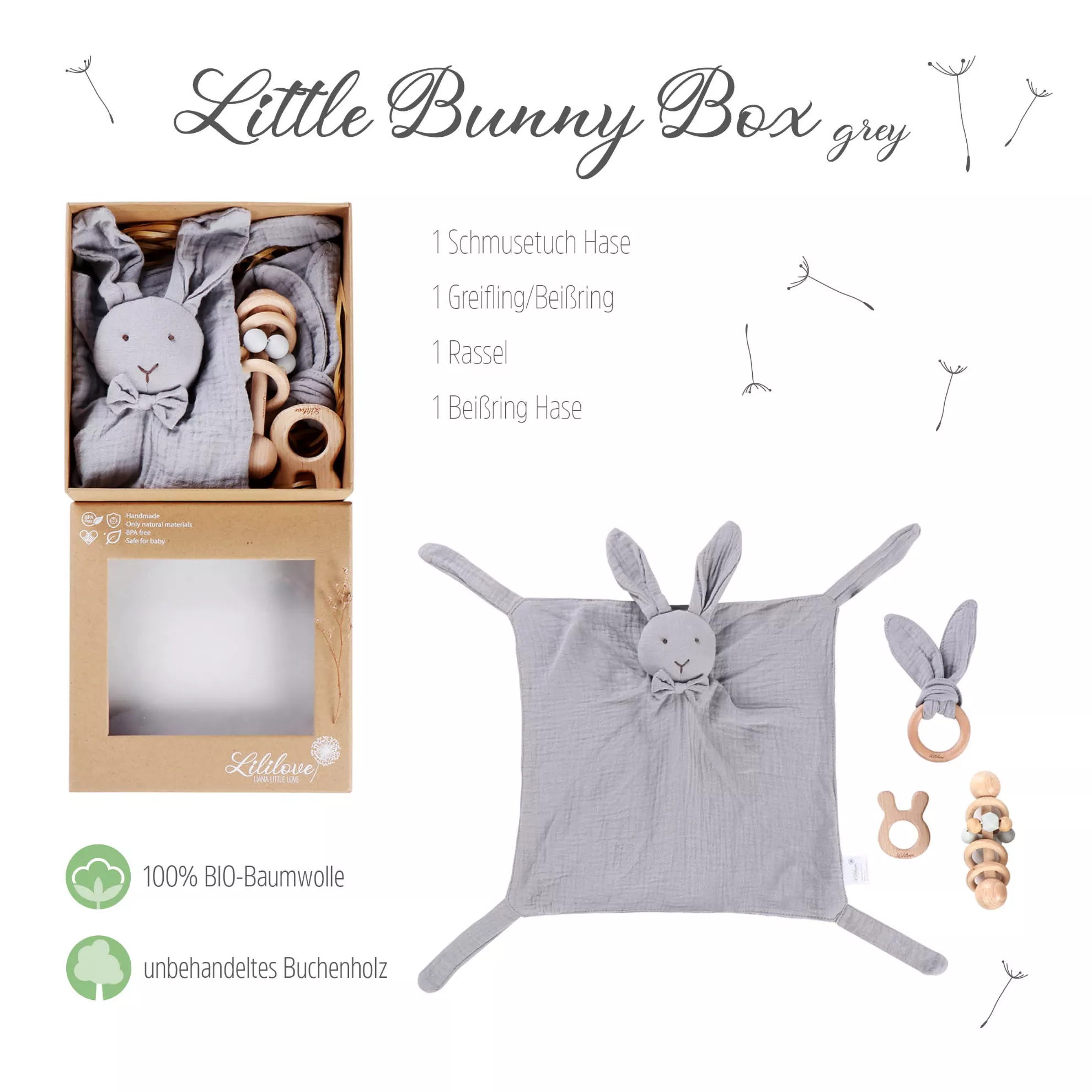 Geschenkset - Little Bunny Box - grey