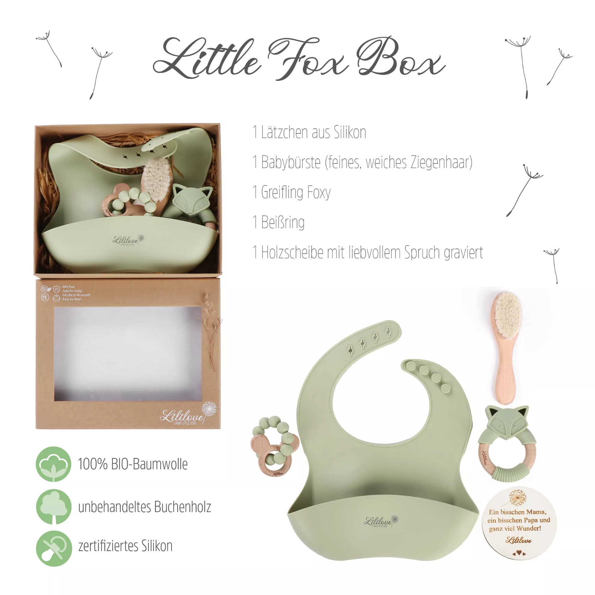 Geschenkset - Little Fox Box - green