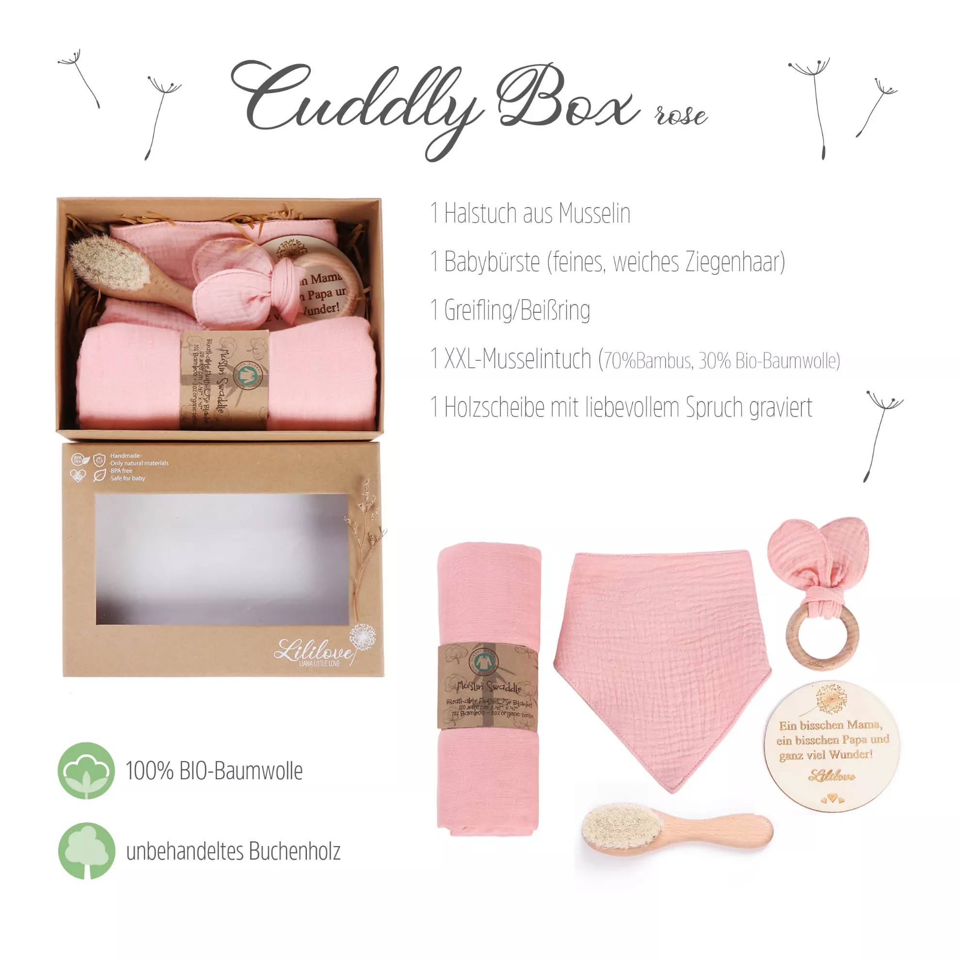 Geschenkset - Cuddly Box - rose