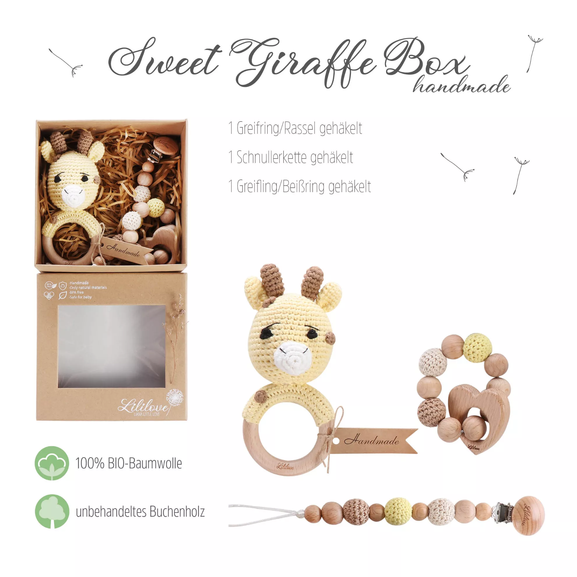 Geschenkset - Sweet Giraffe Box - handmade